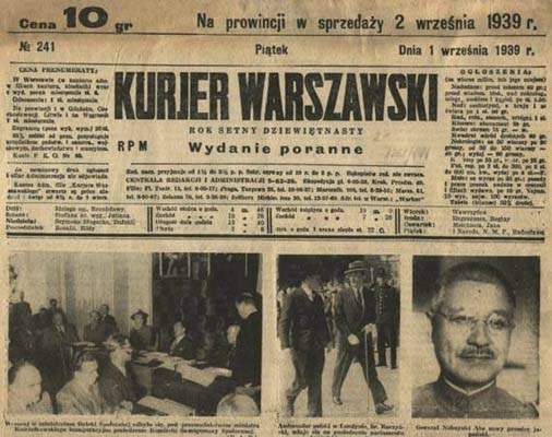 Kurjer Warszawski (1 września 1939)