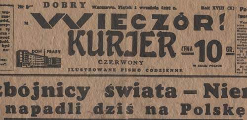 Dobry Wiecz�r - Kurjer (1 września 1939)