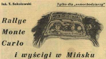 Rallye Monte Carlo i wyścigi w Mi�sku