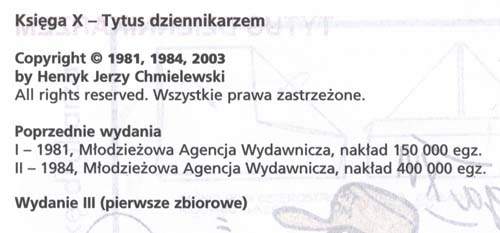 Tytus, Romek i A'Tomek - księga XVI - wyd 3 (2003)