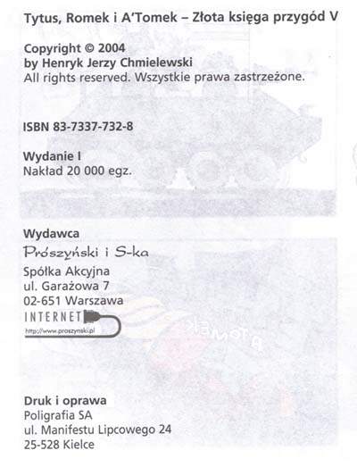 Tytus, Romek i A'Tomek - księga IV - wyd 5 (2004)